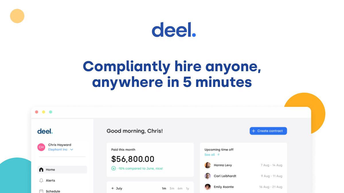 Banner ad for Deel