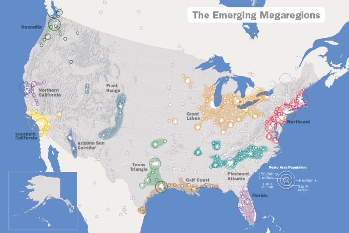 Megaregions of the US to understand megatrends