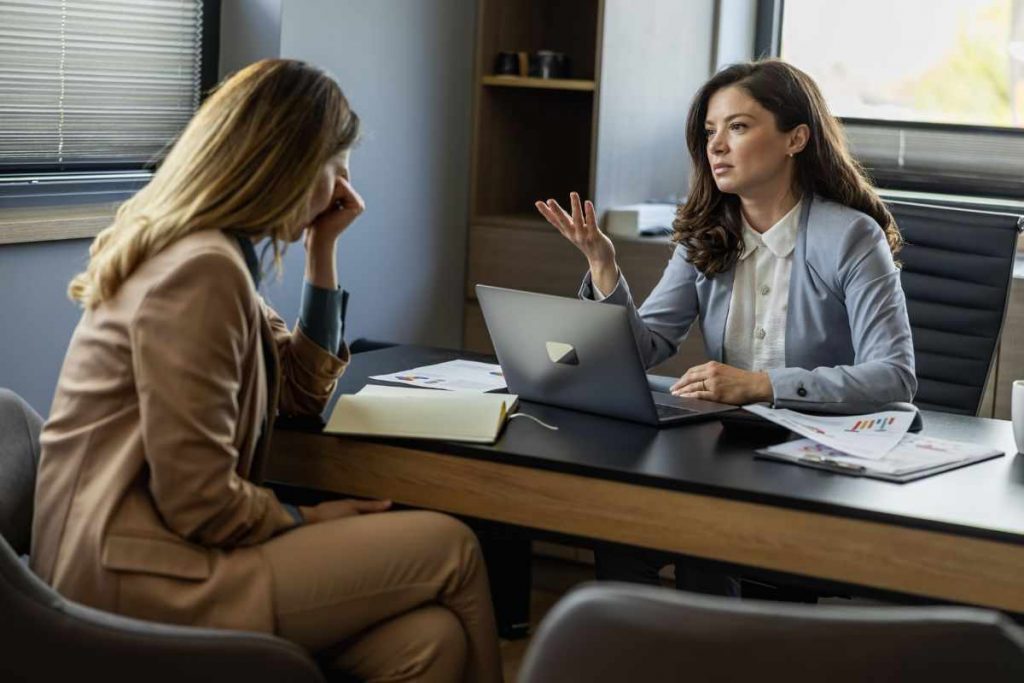 Angry boss with poor employee engagement skills