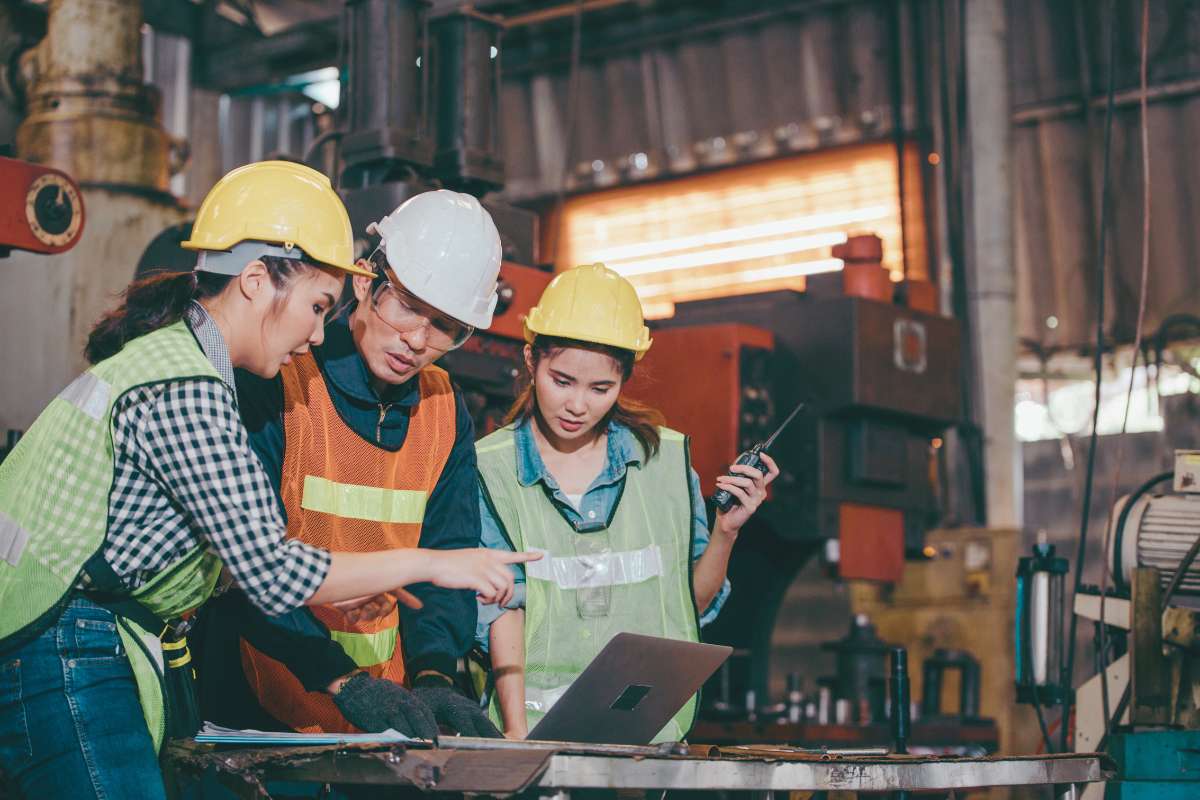 Team of engineers at Contruction site in Asia