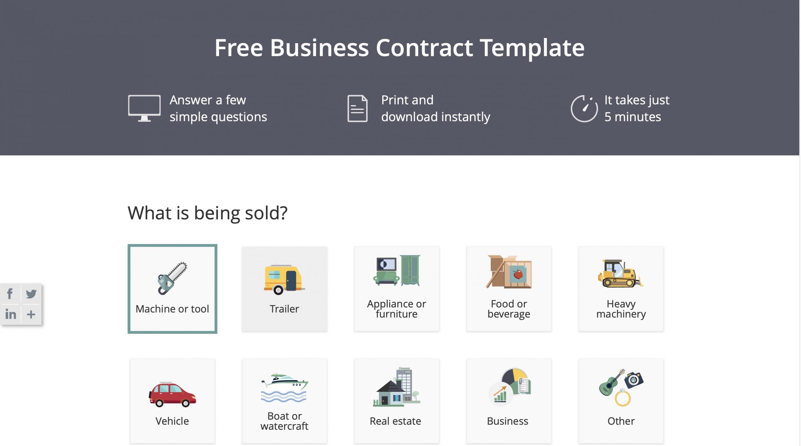 Online Business contracts for food and beverage, real estate