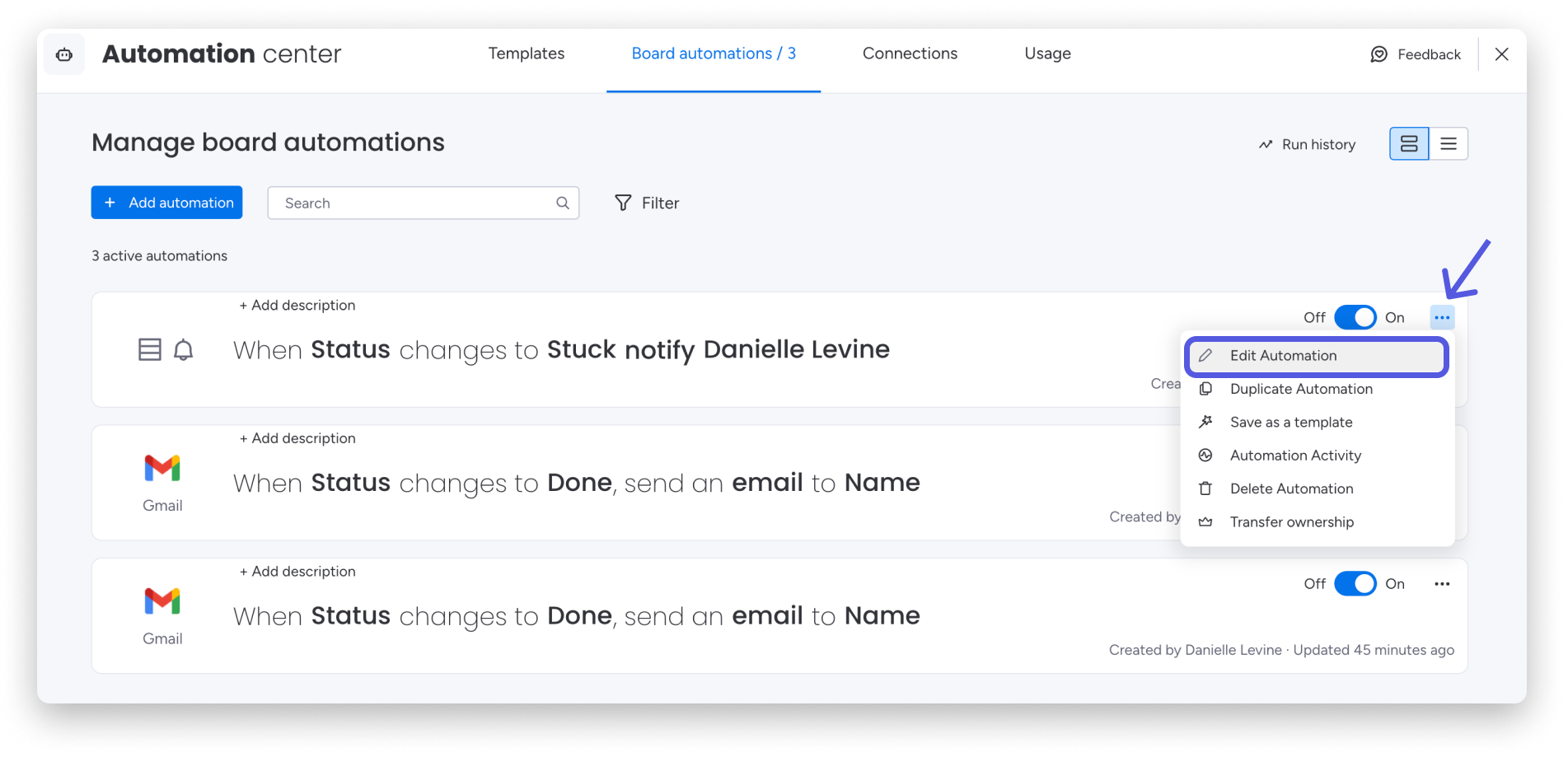 Automations with Monday.com