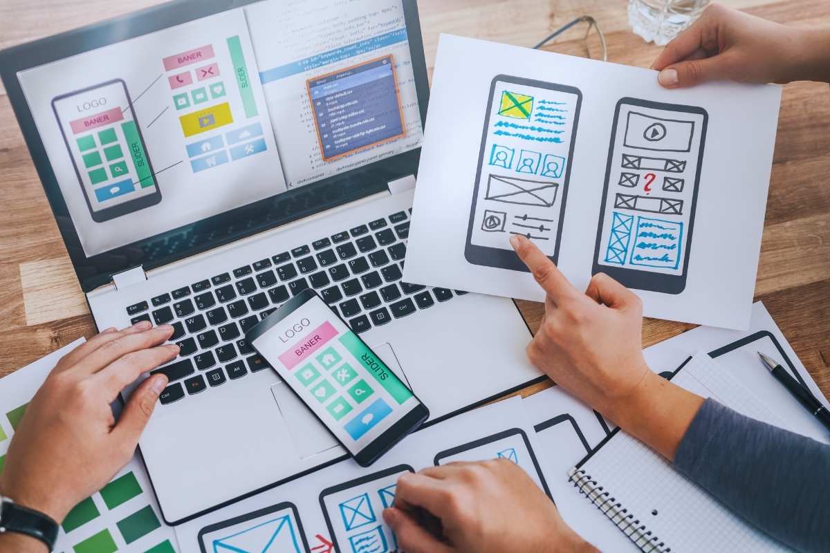 Mockup of a mobile website